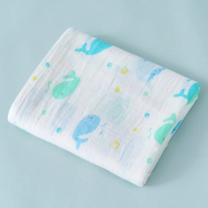 Dual Layer Muslin Swaddle Blanket 110cm 4-Pack