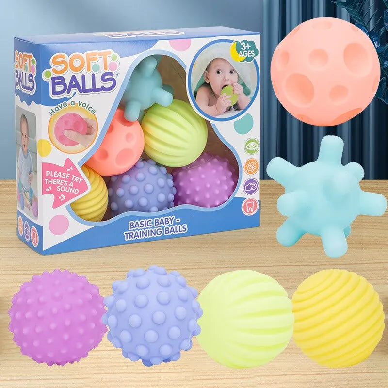 Sensory Textured Silicone Balls 6pcs 13-24M