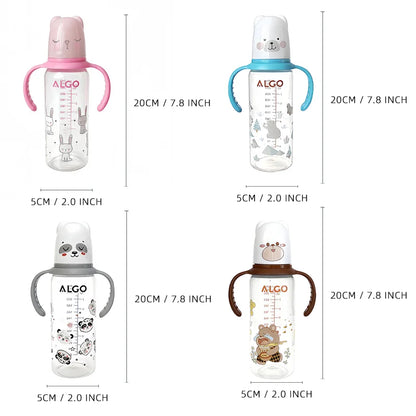 PP Bottle with Handle 240ml FCM Certified – front view