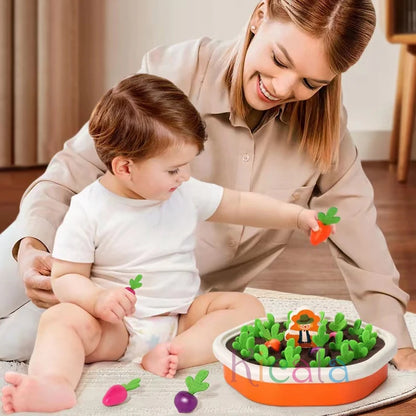 Montessori Pull Carrot Counting & Sorting Toy 3-12Y