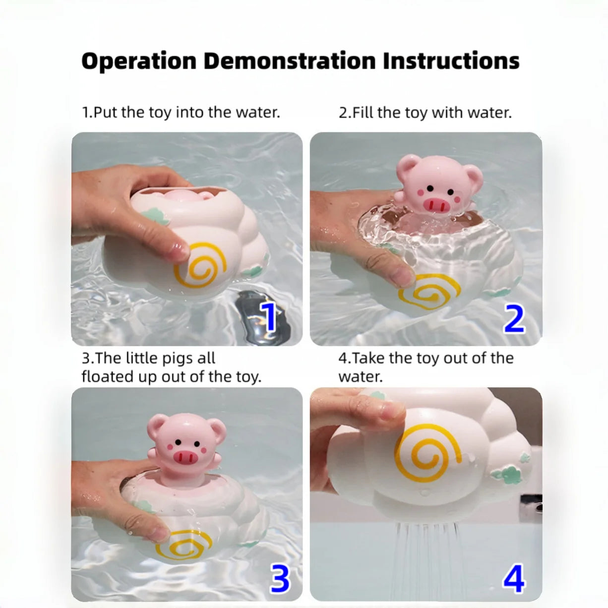 Bath Spraying Cloud Toy Water Play 0-3 Yrs