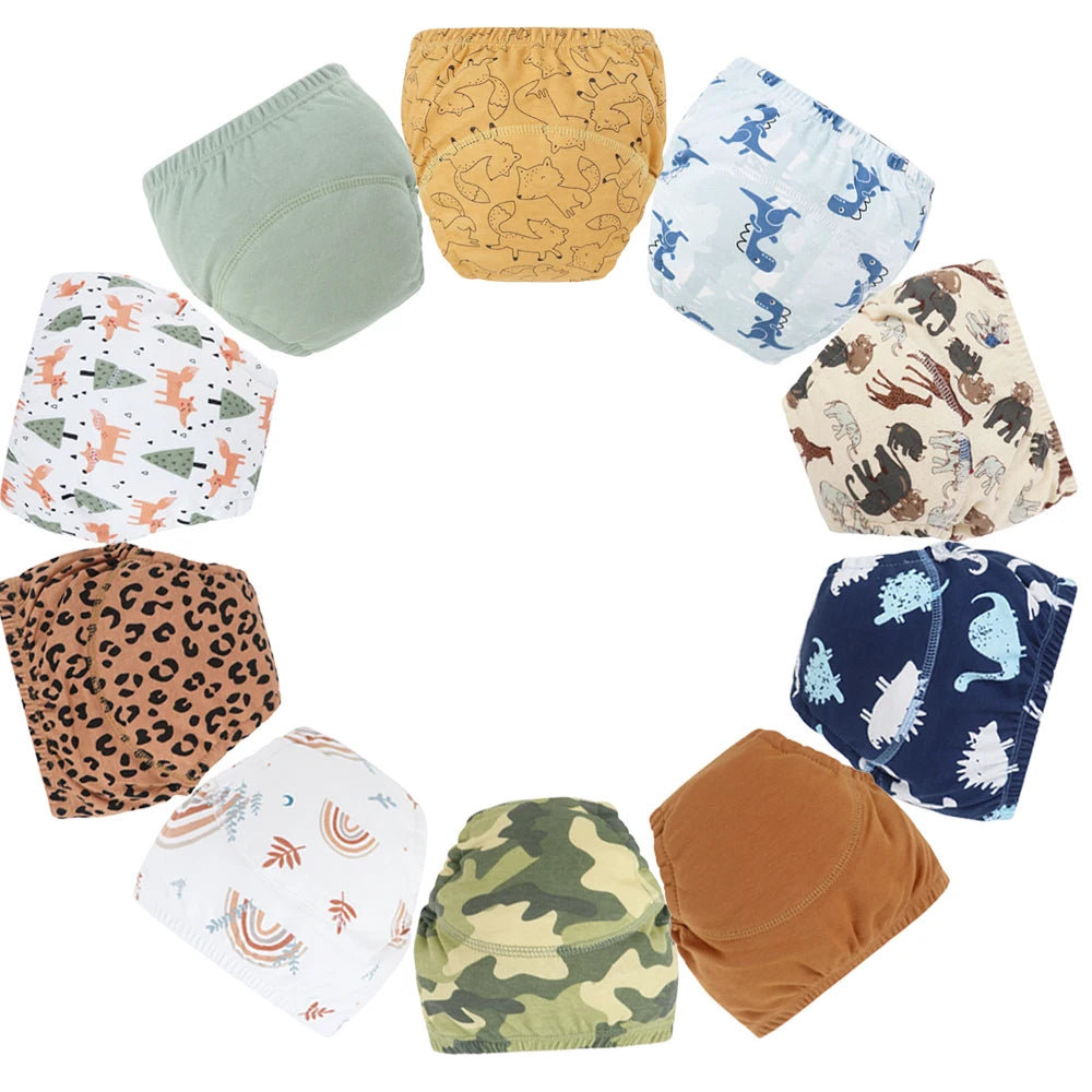 Waterproof Cotton Potty Training Pants 10-Pack – 4-layer construction