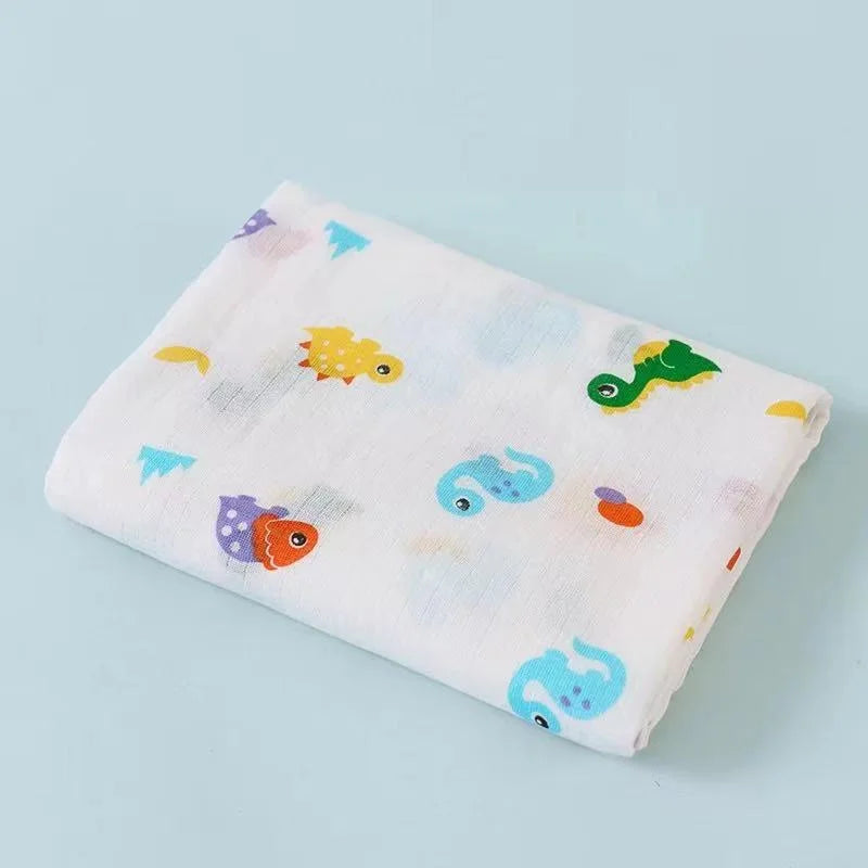 Dual Layer Muslin Swaddle Blanket 110cm 4-Pack