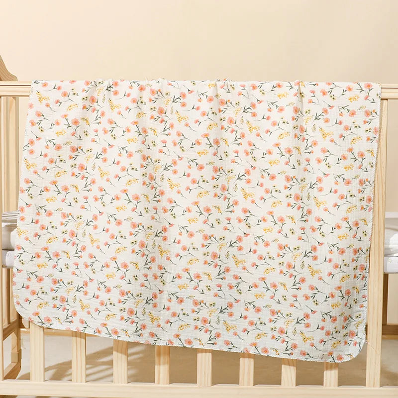 Cotton Muslin Swaddle Blanket 80x80cm 0-24M Kids