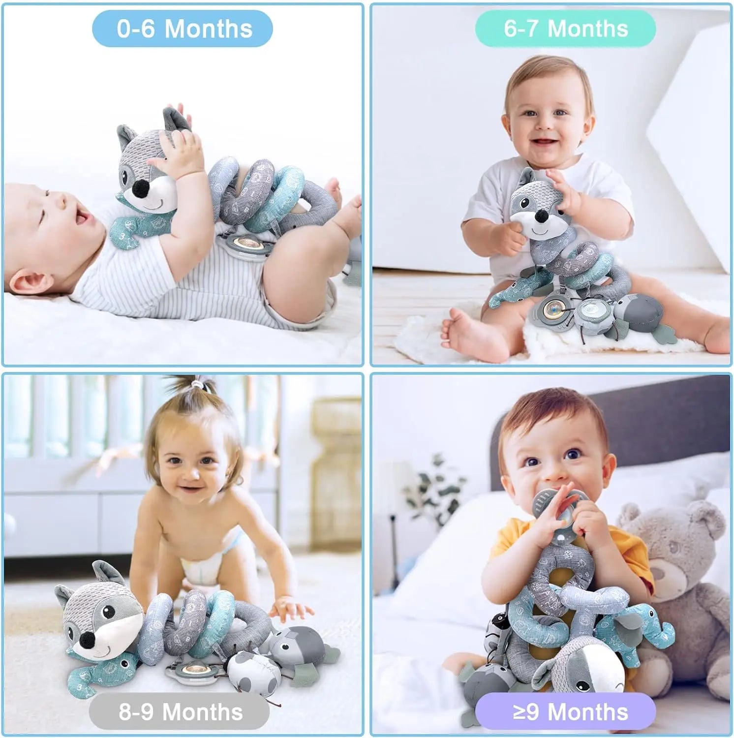 Car Seat Plush Music Hanging Rattle Toy 0-6M