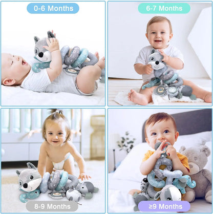 Car Seat Plush Music Hanging Rattle Toy 0-6M