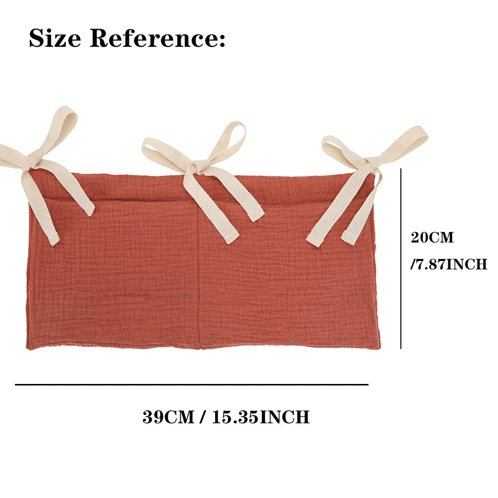 Crib Organizer Hanging Storage Bag 2 Pockets