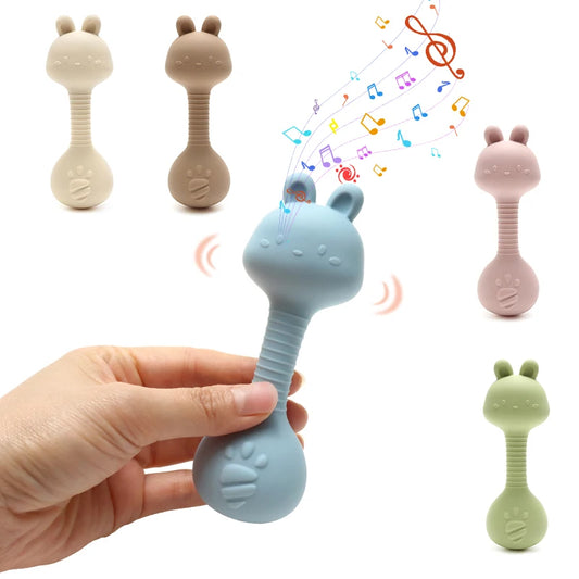 Bunny Silicone Rattle Teether BPA-Free 0-2Y