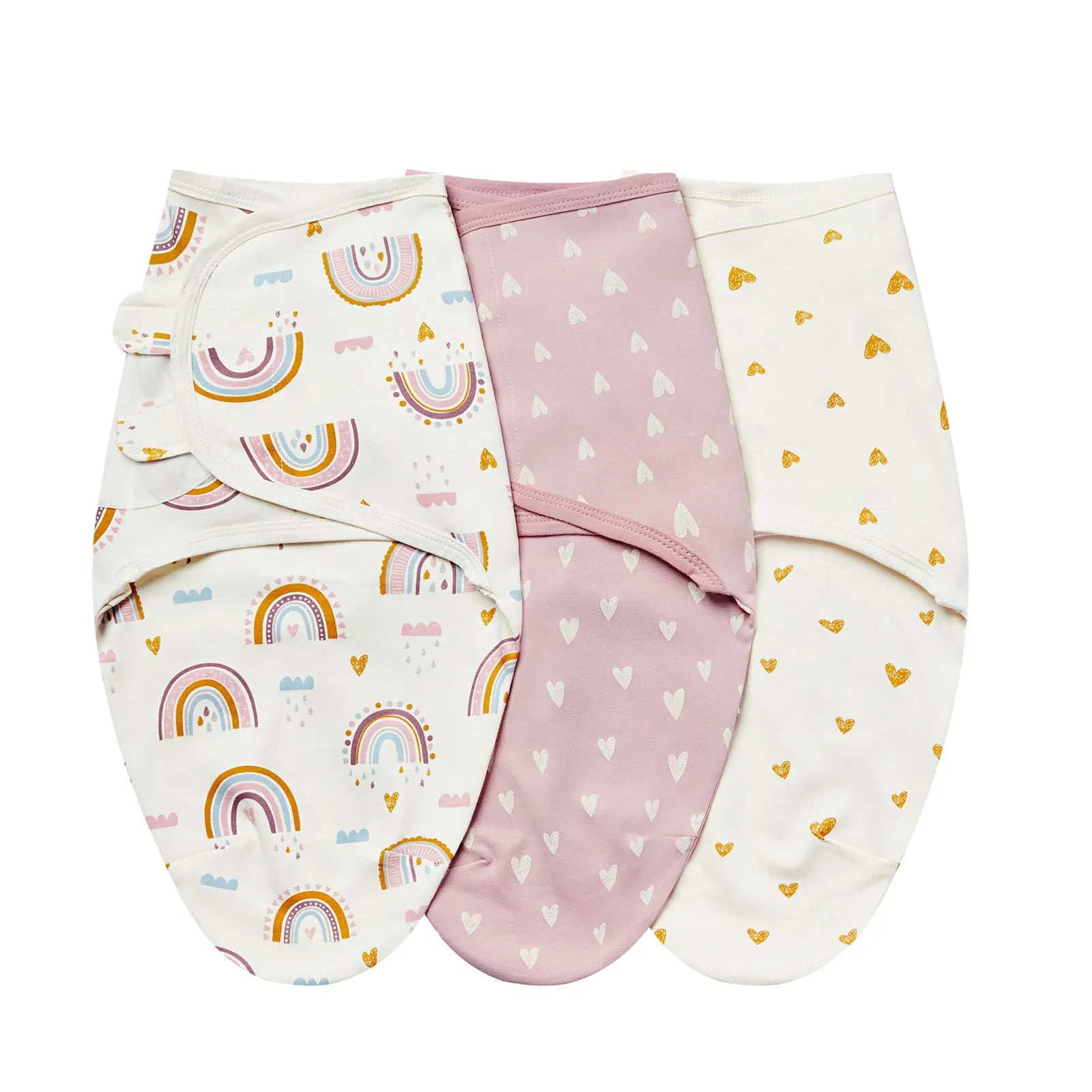 3pcs Cotton Adjustable Swaddle Set 0-6M 12 Prints