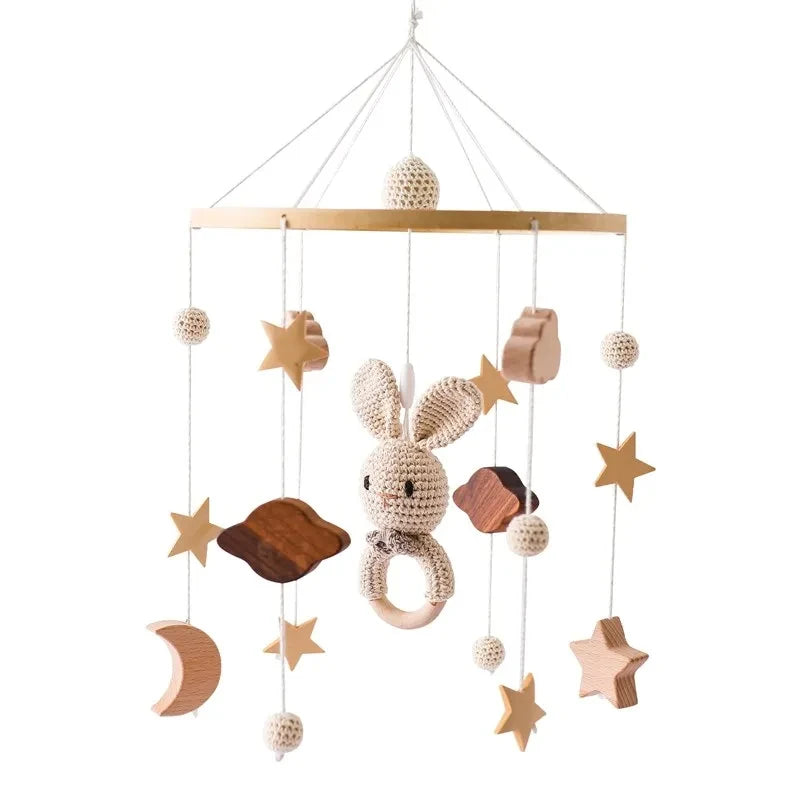 Wooden Revolving Music Box Crib Mobile 0-12M